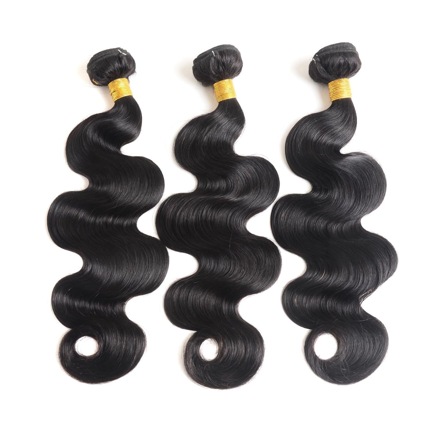 Human Hair Bundles 18 20 22 Inch Body Wave Bundles Human Hair 100% Unprocessed Brazilian Virgin Hair Quick Weave Real Human Hair Extensions Natural Black