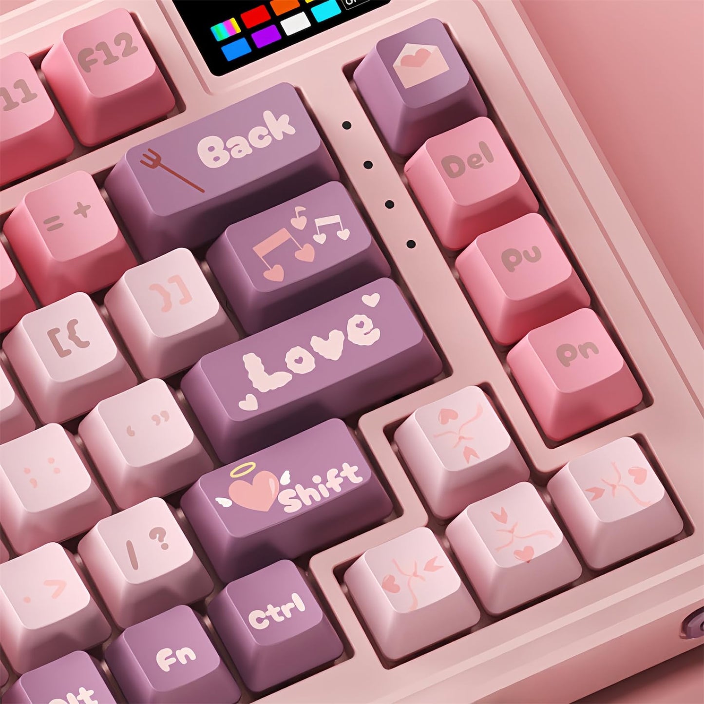 ZMX Cute Keyboard Keycaps,PBT Dye-Sub Custom Keycaps Set Cherry Profile 124 Keys Full Size Keycaps for ANSI Layout Cherry MX Switches 75% 60% Mechanical Gaming Keyboard Kawaii Cartoon Keycaps (05)