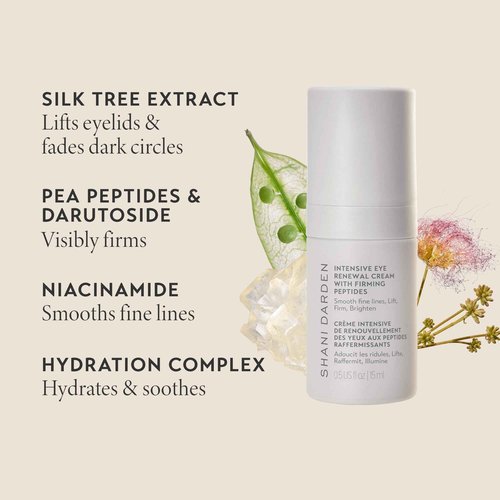 SHANI DARDEN Intensive Eye Renewal Cream, Hydrating Under Eye Cream for Dark Circles, Fine Lines, Wrinkles & Crows Feet with Niacinamide, Shea Butter & Ceramide, Crease-Free & Makeup-Ready, 0.50 fl oz