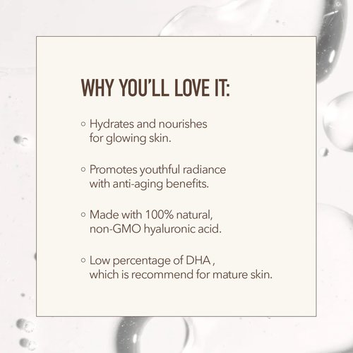 Nuda Cloudserum Hyaluronic Self Tanning Serum, Fast Drying, Streak Free Gradual Tan, Infused with Hyaluronic Acid, White Tea & Aloe Vera, Non-Transfer, Hydrating Sunless Tanner, Vegan, 1.0 Oz