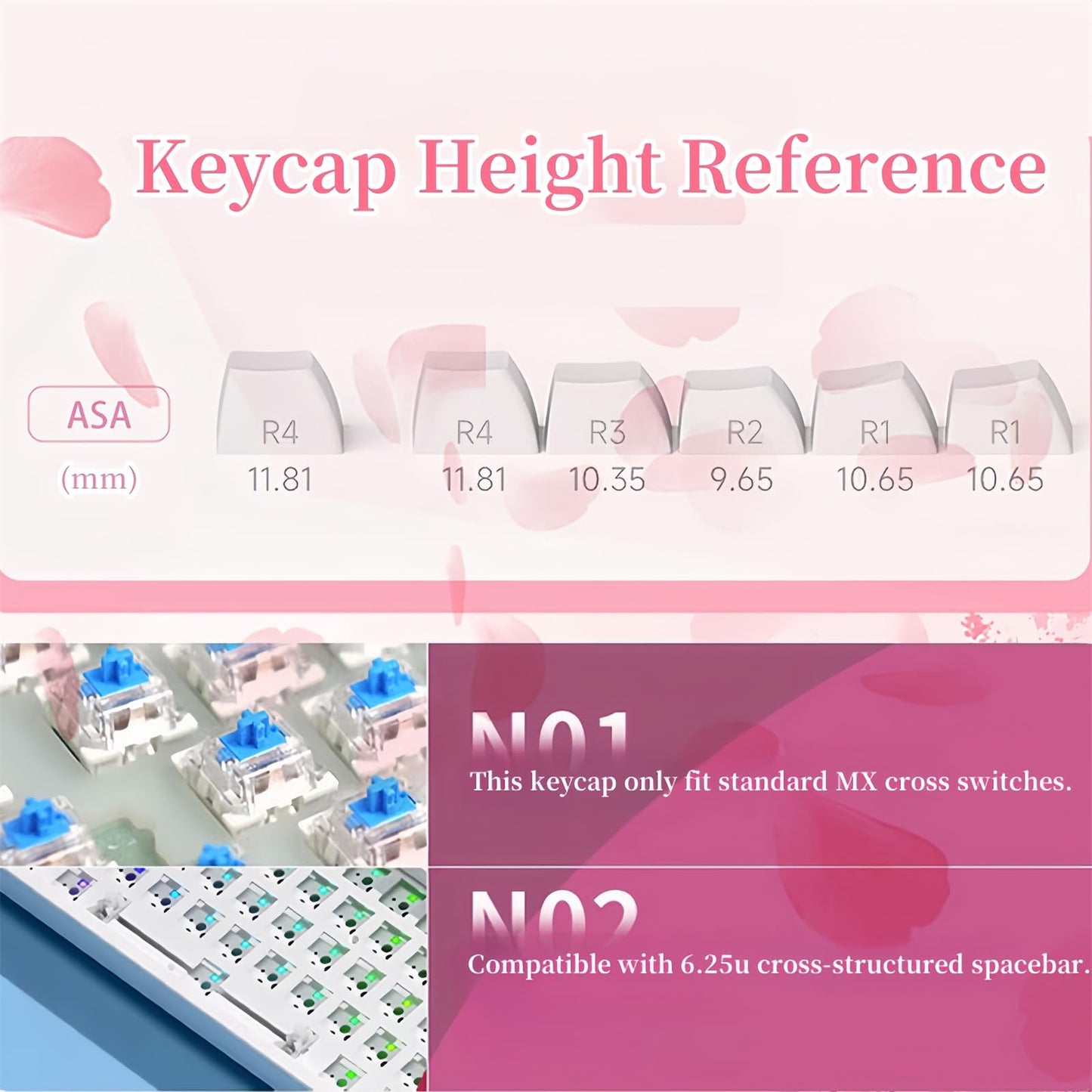 ZMX Pudding Keycaps Set,Double Shot PBT Dye-Sub Custom Keycaps ASA Profile 116 Keys Cute Themed Transparent Backlit Keycaps for ANSI 100% 60% TKL Cherry MX Switch Mechanical Gaming Keyboard (01)