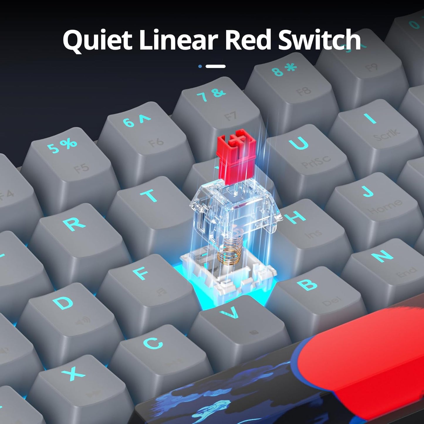 60 Percent Gaming Keyboard 61 Keys Wired Mechanical Keyboard Ultra Compact Key Board Red Switch LED Backlit for Windows Laptop Gamer