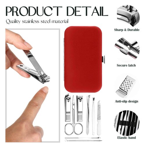 WILLBOND 50 Sets Manicure Set Bulk for Women, 8 in 1 Nail Clippers Kit with Travel Case, Nail Care Kit Stainless Steel Pedicure Grooming Tools for Family(Classic Style)