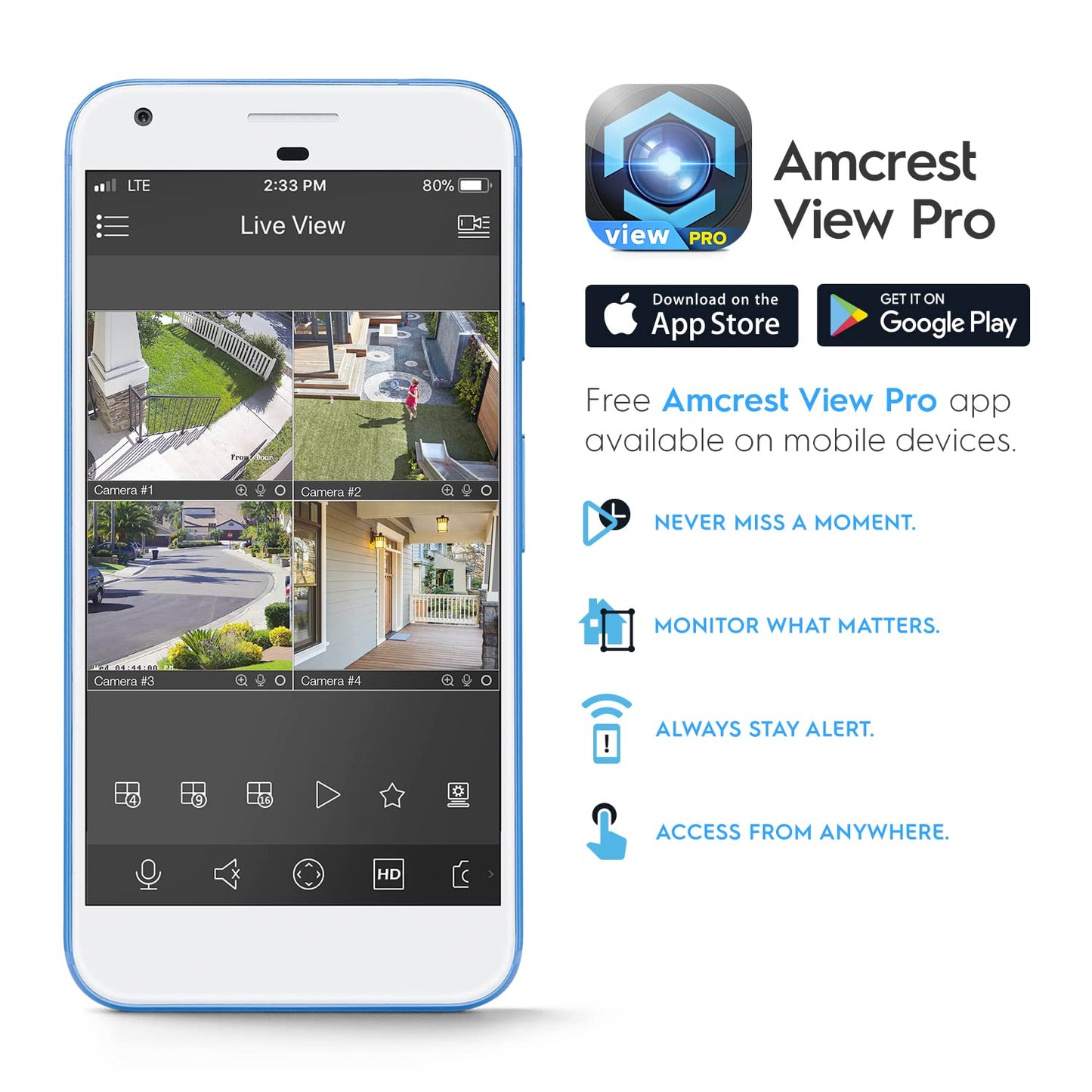 Amcrest UltraHD 4K (8MP) IP PoE AI Camera, FOV 129°, 49ft Color Nightvision, Security Outdoor Bullet Camera, Human & Vehicle Detection, Active Deterrent, 4K @15fps, IP8M-2796EW-AI (White)