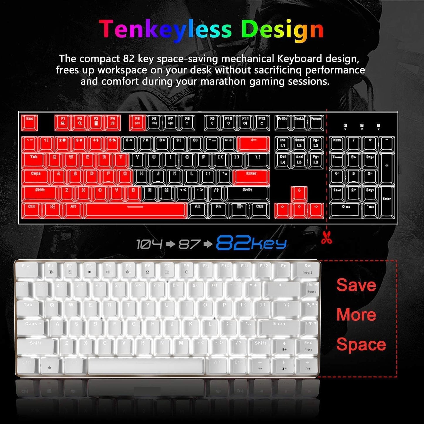 ZIYOU LANG Gaming Keyboard and Mouse and Mouse Pad,Wired Rainbow Backlit Mechanical Keyboard,Superlight RGB Gaming Mouse,12000DPI Optical Sensor,6 Programmable Buttons Mice for PC Gamers(White)