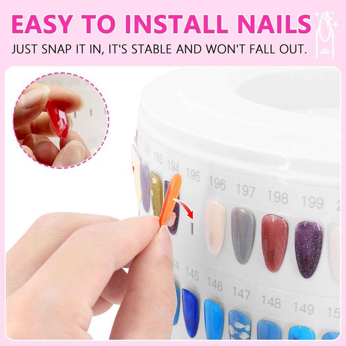 Nail Polish Display Book 300 Colors, Professional Nail Color Display Show Nails Sample Book (CS300)