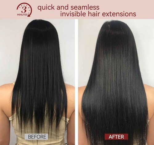 LOVELINE Seamless Clip in Hair Extensions Real Human Hair, Luxury Remy Human Hair Extensions Clip ins for Women, 16 Inch 110g 7Pcs, Balayage Dark Brown to Chestnut Brown