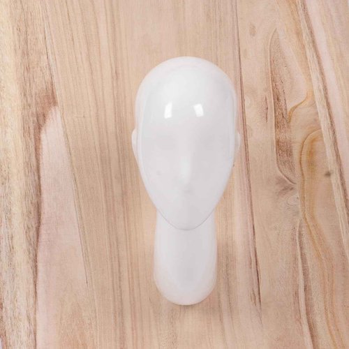 White Glossy Wall Mounted Mannequin Head Lightweight Fiberglass Wall Display for Wigs Glasses Earrings Space Saving Design Ideal for Salons Retail Shops Home Décor and Fashion Styling
