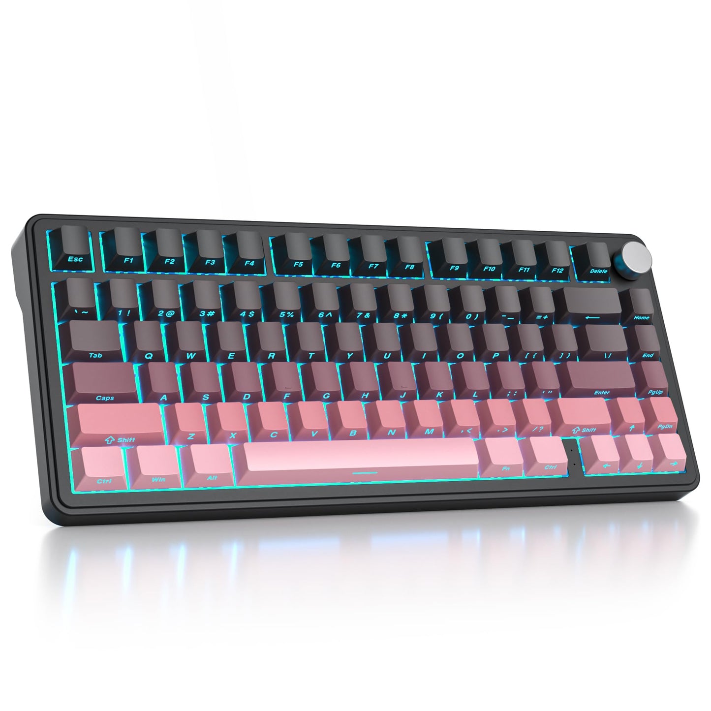 surmen M75 75% Wireless Creamy Keyboard with Gasket, Pre-lubed Triple Mode Bluetooth Mechanical Gaming Keyboard BT5.0/2.4Ghz/USB with Sound Absorbing Pads Hot-Swap(Sunset)