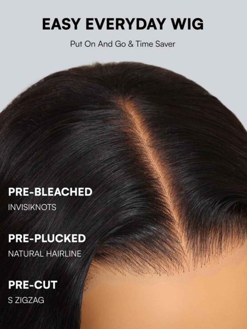 Beauty Forever 7X5 Bye Bye Knots Wear and Go Wig Yaki Straight Pre Cut Lace Bob Wigs Human Hair Lace Closure Wig Pre Plucked, Easy Install No Skill Needed 150% Density 10inch