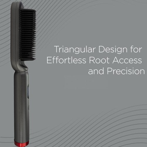 CHI Lava TriLume Heated Brush, Triangle-Shaped Comb for Natural Waves & Volume, Easy & Gentle Root Access, Reduces Frizz & Increases Shine