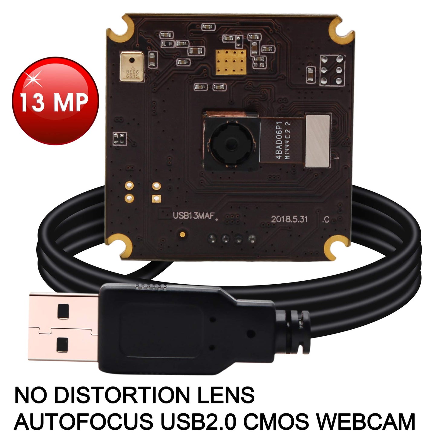 13mp USB Camera Module with Microphone Autofocus Audio Video Webcam Board for Computer Mini UVC USB2.0 PC Camera Industrial Embedded USB with Camera IMX214 Lightburn Camera for Laptop Jetson Nano
