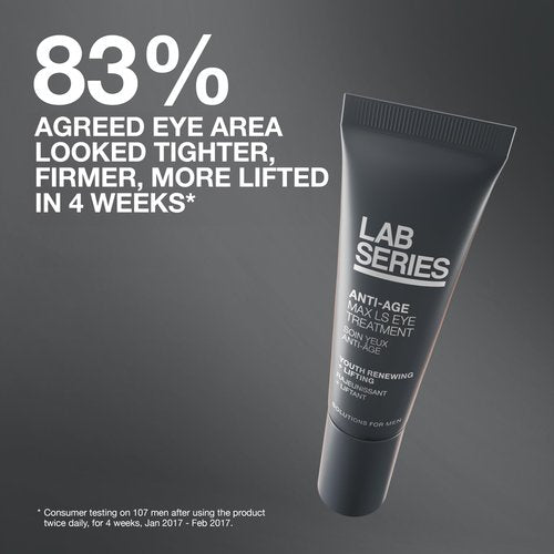 Lab Series Men's Max LS Anti-Age Eye Treatment - Under Eye Cream - Moisturizes & Strengthens Skin - Skin Care for Men, 0.5 Fl Oz