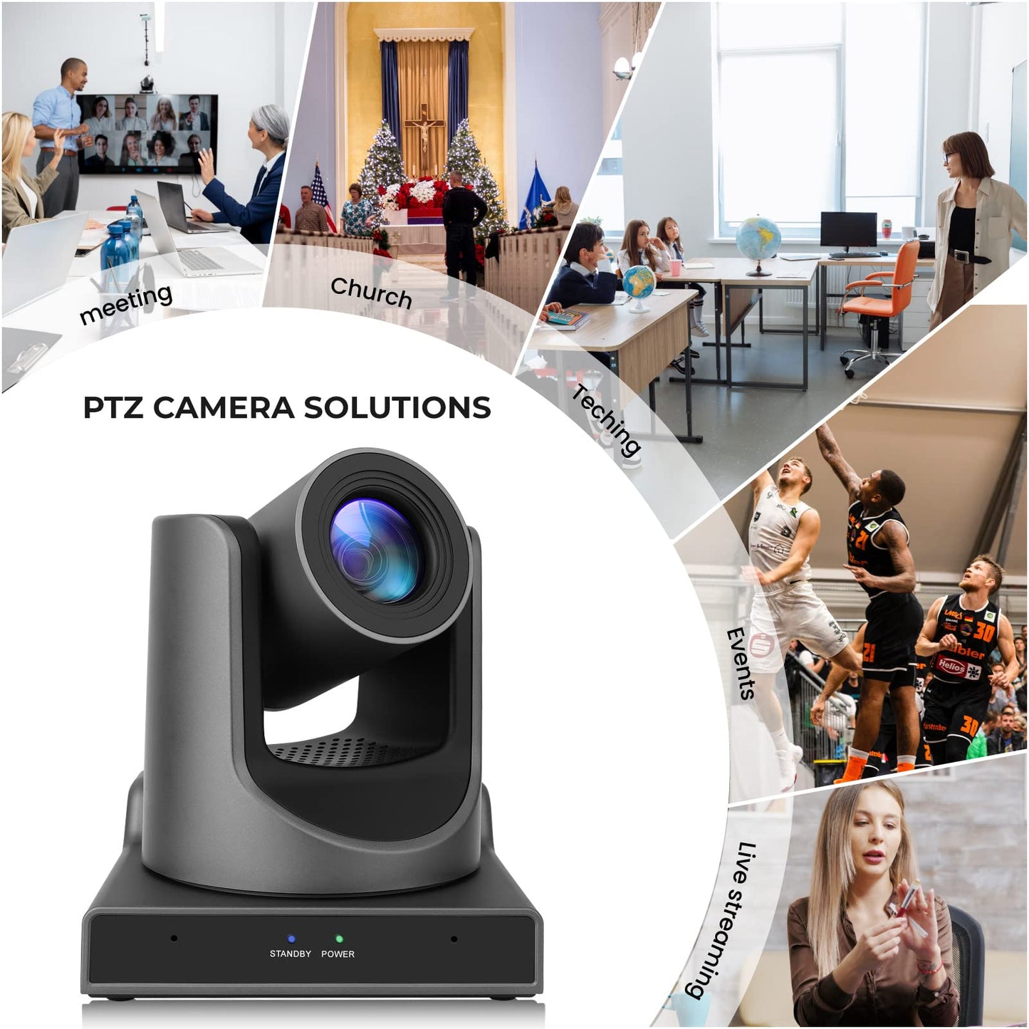 ADKIDO PTZ Camera Bundle with HDMI/SDI/USB/IP Streaming Auto Tracking Camera (1 x 20x ptz Camera, 1 x 30x ptz Camera) with PTZ Controller