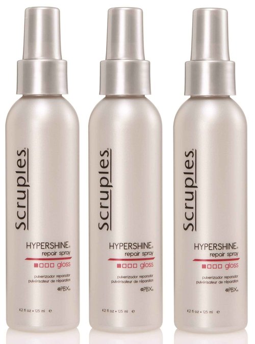 Scruples Hypershine Repair Spray - Reparative Hair Gloss + Finishing Spray Infused With Argan Oil - Humidity Resistant + Smoothing Hair Shine Spray - For All Hair Types (4.2 oz, pack of 3)