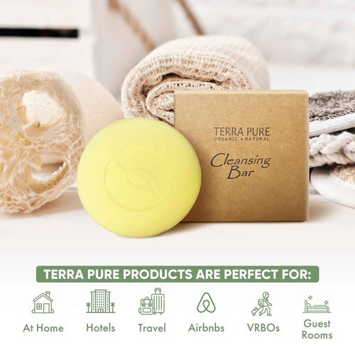 Terra Pure Boxed Bar Soap, Travel Size Hotel Amenities, 1.5 oz (Pack of 100)
