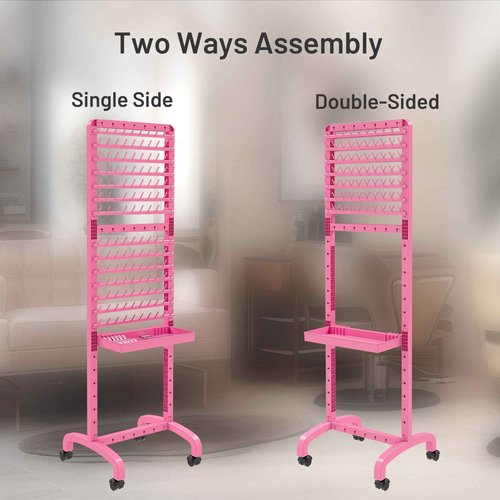 Yumkfoi Adjustable 280 Pegs Braiding Rack, Hair Racks with Tray and Braiding Tools, 2-sided Braid Rack for Braiders, Hair Separator with Wheels