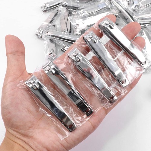 Individually Wrapped Nail Clippers Stainless Steel Fingernail Clippers Bulk, Sturdy Toenail Clippers Thick Nail Tip Cutter Trimmer for Homeless/Men and Women/Hotel 6.8cm X 1.2cm (Set of 200)