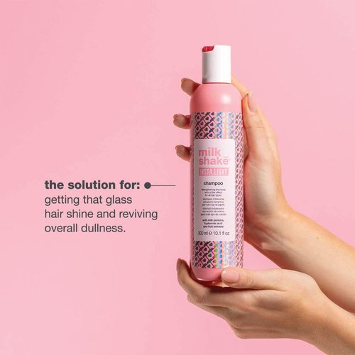 milk_shake insta.light shampoo | ultra-lightweight cleanser with milk proteins and fruit extracts for soft, radiant, glass-like hair | sulfate-free professional formula | 33.8 fl oz (1000 ml)