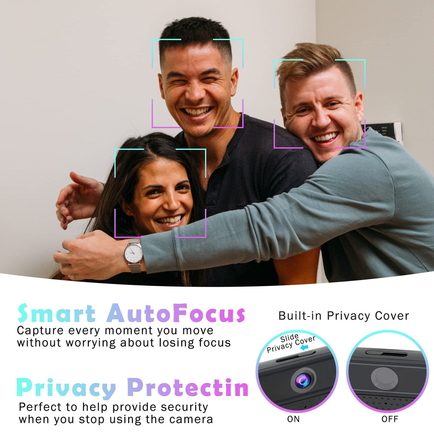 Akyta 4K Webcam with 4 Noise-Canceling Microphones-Privacy Cover-Tripod, AutoFocus Computer Web Camera for Desktop, 4K USB C Webcam for PC/Laptop/Desktop Computer/Teams/Zoom/YouTube Streaming