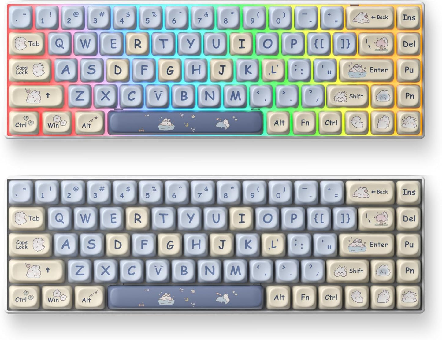 61 PBT Game keycap, 60% Backlight with Key Puller OEM Configuration American Layout, 87/104 Mechanical Keyboard (no Keyboard) (Ahris)
