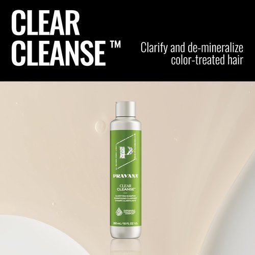 Pravana Clear Cleanse Mineral Diminishing Shampoo | For Clarifying Color-Treated Hair | Instantly Removes Hard Water Deposits | Hydrates, Energizes, Volumizes | Eliminates Discoloration | 33 Fl Oz