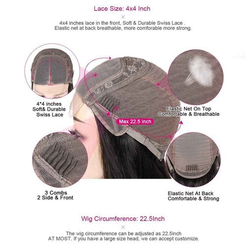 MIFIL Curly Human Hair Lace Closure Wigs For Black Women Pre Plucked Wet and Wavy Lace Front Wigs Human Hair 4x4 Curly Closure Wigs (20, Natural color)