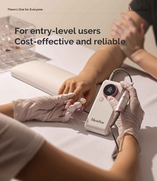 MelodySusie Entry-Level Clip-On Cordless 2-in-1 Nail Drill with Adjustable Built-in Stand, SC330G 30000RPM E-File for All Manicure Shaping & Gel Removal, Ideal for Training, Nail Art Practice at Home