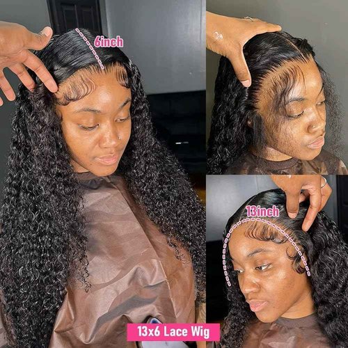 FCUFCU 22 Inch Deep Wave Lace Front Wigs Human Hair 200% Density 13x6 HD Lace Frontal Wigs Human Hair Pre Plucked with Baby Hair Deep Curly Wigs for Black Women Natural Color