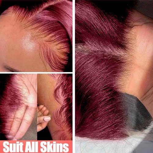 FASCARA human hair wig 26 Inch 13x4 body wave lace front wigs human hair 99J burgundy transparent lace front wigs 180% density pre plucked body wave wig with baby hair