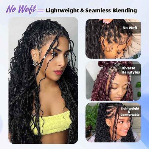 Deep Wave Human Braiding Hair for Boho Braids – 24 Inch 40g 1 Bundles/Pack Natural Black, 100% Unprocessed 12A Brazilian Virgin Hair Bulk, No Weft, Wet & Wavy Curly Knotless Extensions