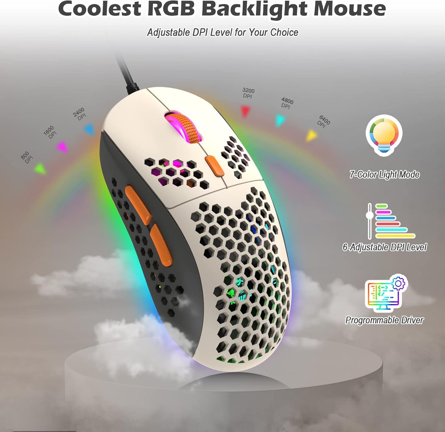 ZIYOU LANG RK-T8PR0 Wired 65% Mechanical Gaming Keyboard and Mouse Combo with RGB LED Backlit Anti-ghosting TKL Mini 68 Key Coiled C to A Cable Linear Red Switch for PS4 PS5 Xbox PC Mac Gamer(Gray)