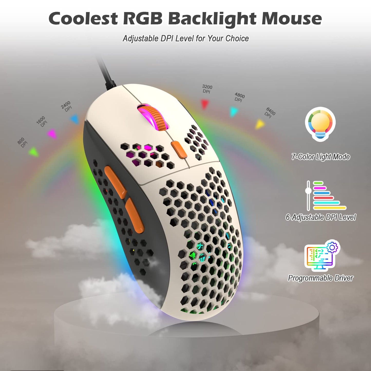 ZIYOU LANG RK-T8PR0 Wired 65% Mechanical Gaming Keyboard and Mouse Combo with RGB Backlit Anti-ghosting TKL Mini 68 Key Coiled C to A Cable Tactile Blue Switch for PS4 PS5 Xbox PC Mac Gamer(Dark Gray)