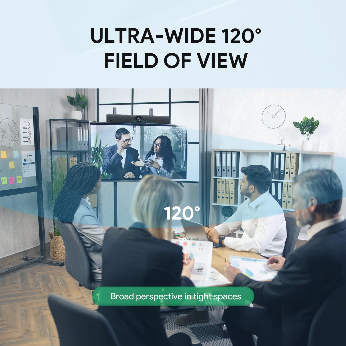 Yealink UVC40 E2 4K 30FPS USB Video Conference Camera, Teams Zoom Certified,120° Wide Angle Webcam with 8 Microphones and Speakers, Audio and Video Conferencing System for Small and Huddle Rooms USB-A