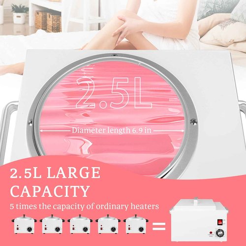 Wax Warmer for Hair Removal, Large Non-Stick Wax Pot with Easy-Clean Removable Liner, Includes 100 Sticks, 50 Collars & 2 Replacement Fuses, for Spa, Salon, Esthetician or Home Use