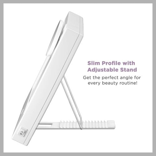 Conair Lighted Vanity Mirror with 5X Spot Magnification, LED, Tabletop, Corded in Glossy White (Pack of 3)