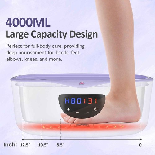 Sunvivi Paraffin Wax Machine for Hand and Feet 4000ml Large Capacity Paraffin Bath Machine for Hands Purple Paraffin Warmer with 8Pack Refills