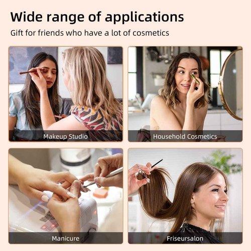 Somduy Rolling Makeup Case 3 in 1,Professional Makeup Train Case organizers,Large Storage Cosmetic case Trolley,Makeup Travel Case for Salon Barber Black