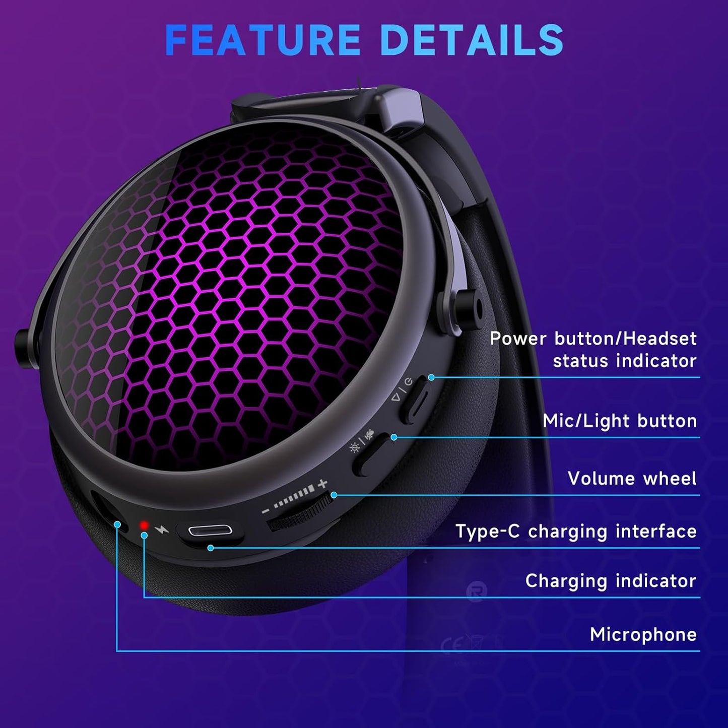 2.4GHz Wireless Gaming Headsets for PS5/PS4/PC/Switch - Bluetooth 5.3 Headphones with 7.1 Surround Sound, Noise-Canceling Mic, 30+Hr Battery & Support Playing While Charging - Black