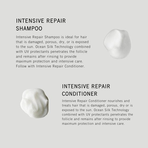 SACHAJUAN Intensive Repair Shampoo & Conditioner Set | Ocean Silk Technology & UV Protection for Dry Damaged Hair | Nourishes, Strengthens & Restores | Vegan & Paraben-Free | Pack of 2 (8.4 oz)