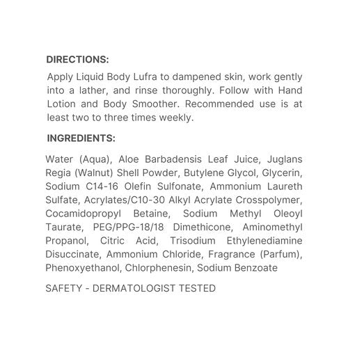 Nu Skin Liquid Body Lufra | Exfoliating and Face Moisturizer, Body Wash For Skin Care | With Ground Walnut Shells, Aloe Vera, Glycerin | Wet skin with Water-work into lather-rinse | 8.4 Fl Oz | 2 Pack