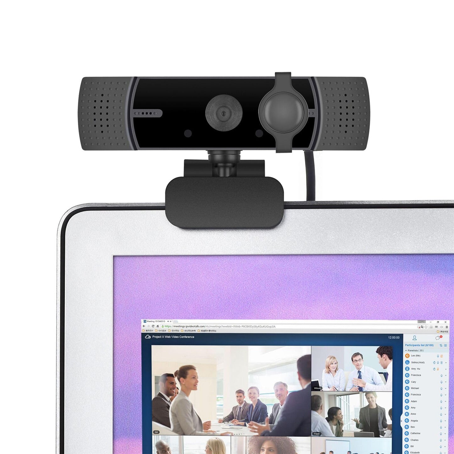 2K Webcam, Ultra 2K HD Computer Camera with 2K/30fps, 2 Noise-Reduction Mics, TOF Autofocus Streaming Webcam with Privacy Cover, for Computer/Zoom/Skype/YouTube/Laptop
