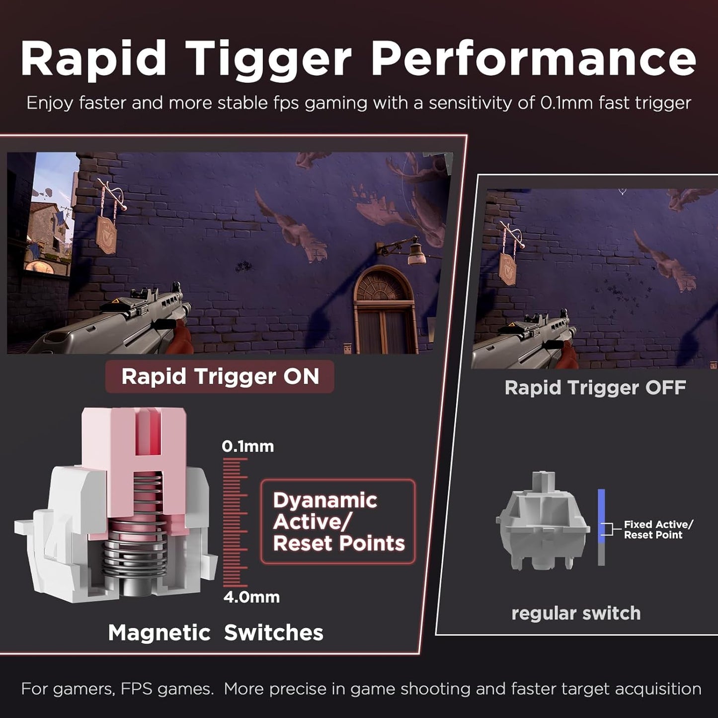 YUNZII RT68 Rapid Trigger Gaming Keyboard,Hall Effect Magnetic Switch,68 Keys,RGB Backlit RGB,Gasket Mount Hot Swap Struture,Adjustable Actuation TKL for Mac/Win(Beige, Outemu Switch)