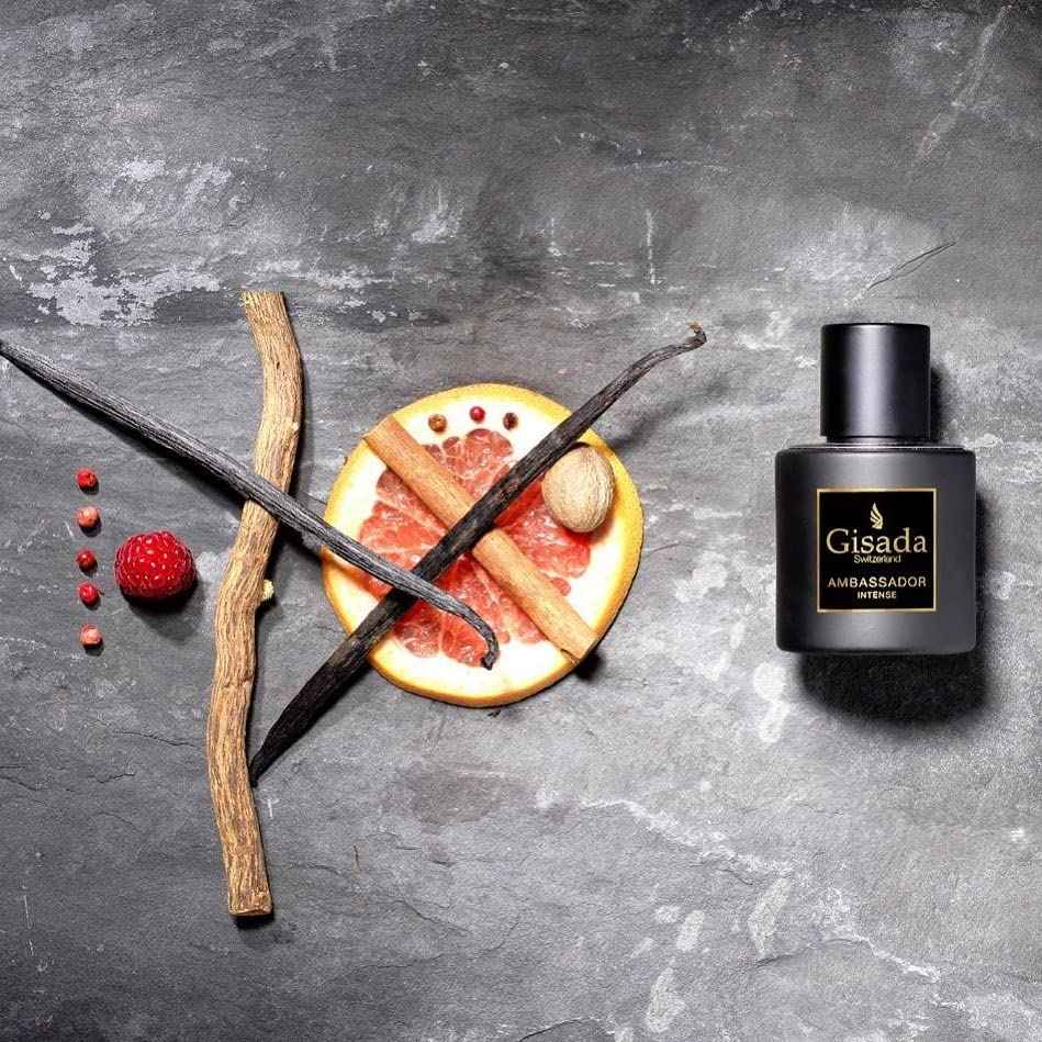 Gisada Ambassador Intense Cologne for Men - Perfume for Men with Strong, Masculine Scent & Classic Fragrance - Lasting Scent with Warm, Citrusy, Spicy, Oriental Notes - Made in Switzerland, 1.7 fl.oz.