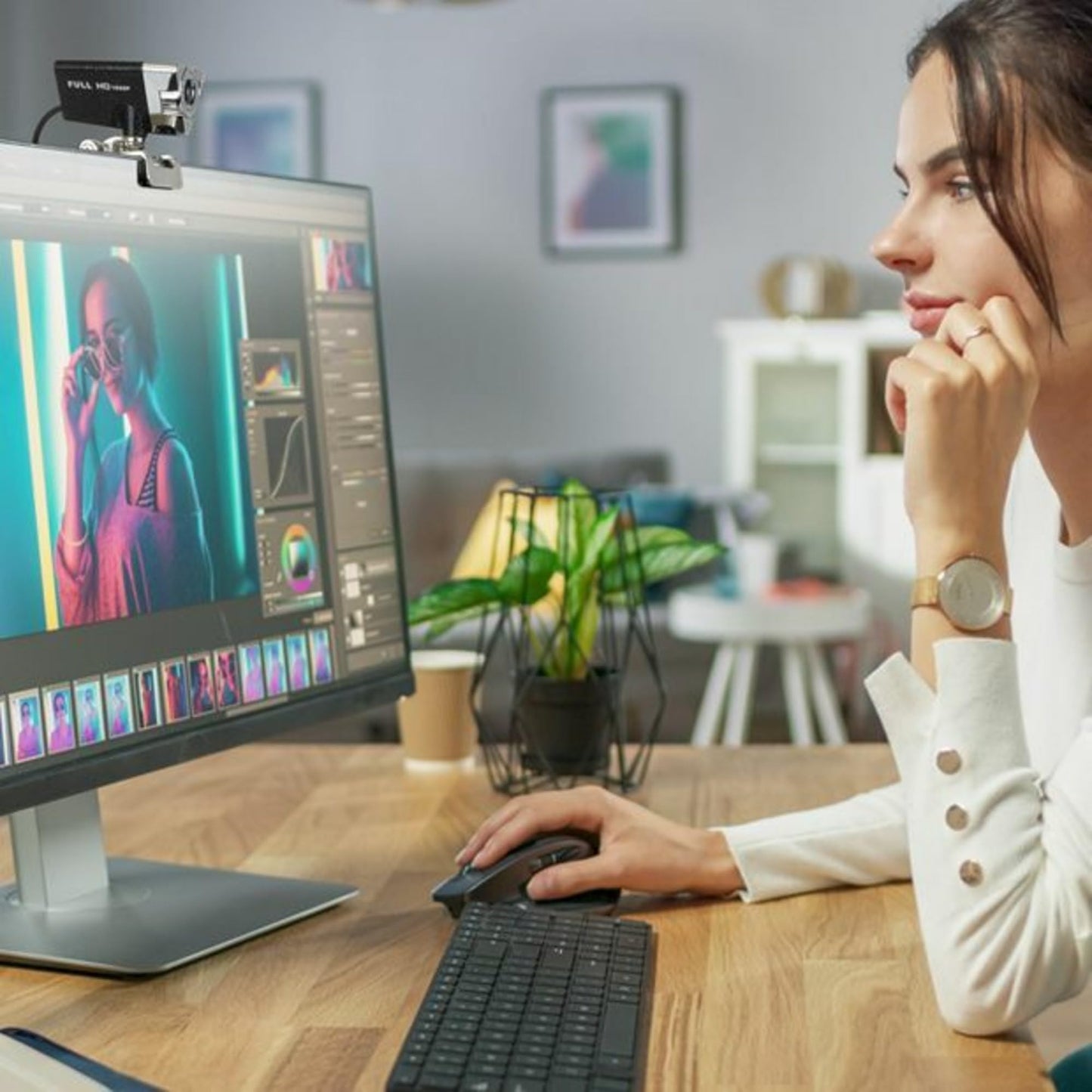 Aluratek HD 1080P Video Webcam for PC, MAC, Desktop & Laptop, Video Call, Conference, USB