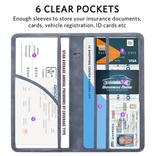 CoBak Car Registration and Insurance Holder - Vehicle Glove Box Car Organizer,Auto Truck Comparment Accessories Case with Magnetic Closure for Driver License,Cards
