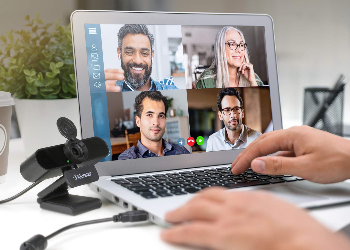 Aluratek HD 1080P Video Webcam (AWC03F) Full HD Webcam with Built-in Microphone, Autofocus, and Adjustable Clip Perfect for Streaming, Video Calls, and Online Meetings Video and Audio