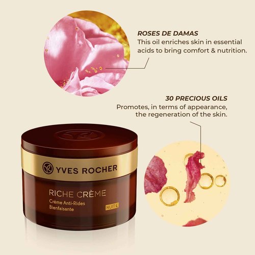 Yves Rocher Comforting Anti-Wrinkle Riche Crème (Night) | Soften & Smooth Skin | 1.7 fl oz
