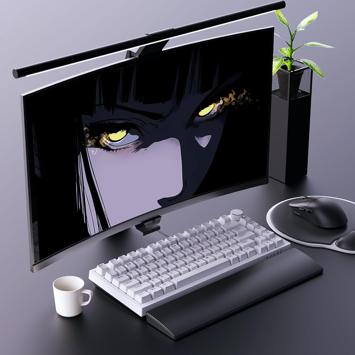 AJAZZ AK820 75% Wired RGB Gasket Mechanical Keyboard with Volume Knob, South Facing LED, Poron Foam, PBT Keycaps, Custom Programmable Hot-Swap Keyboard