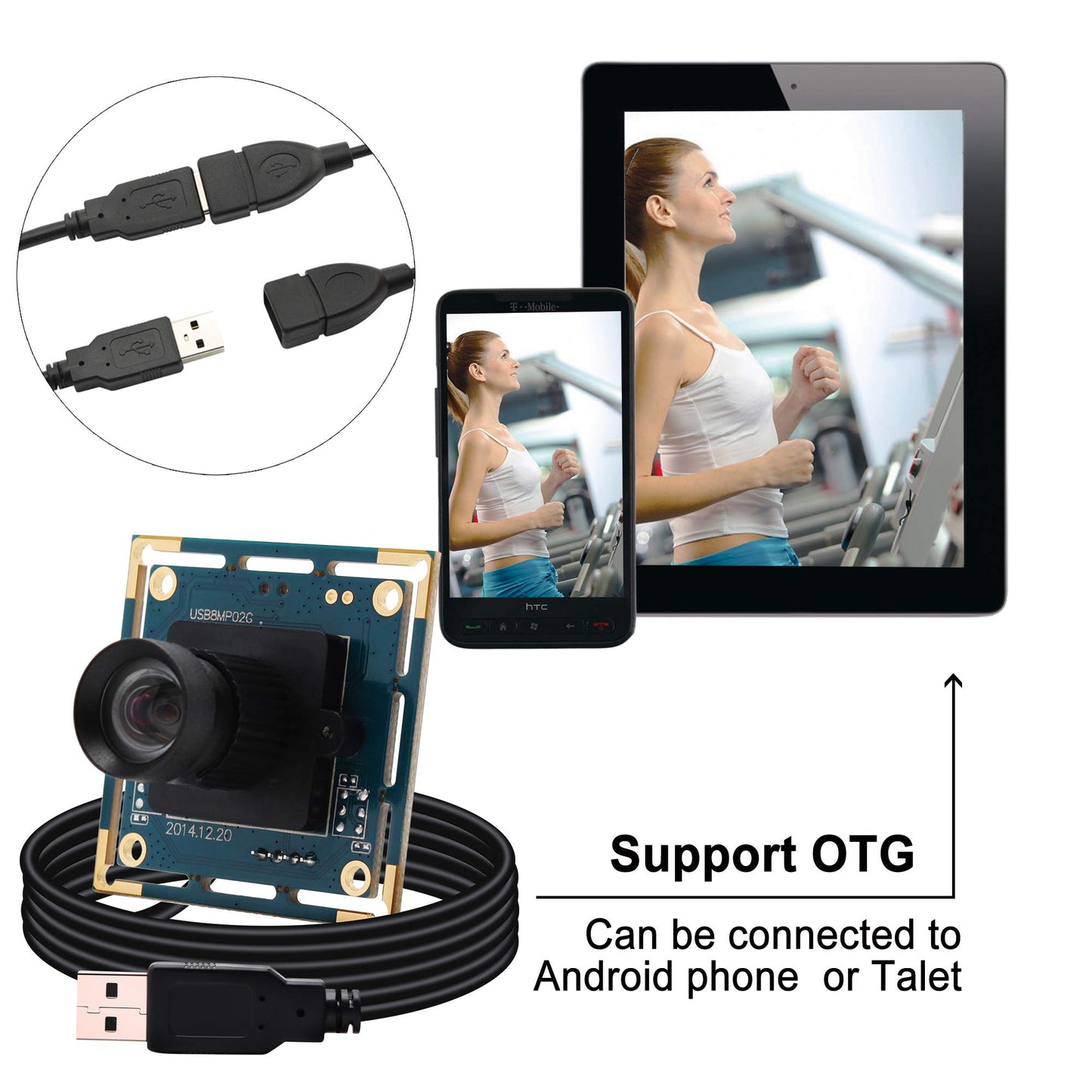 8mp USB Camera Module for Computer Wide Angle PC Camera 75degree No Distortion Lens Webcam Board Mini UVC USB2.0 Lightburn Camera IMX179 USB with Camera 4K USB Security CCTV Camera for Raspberry Pi